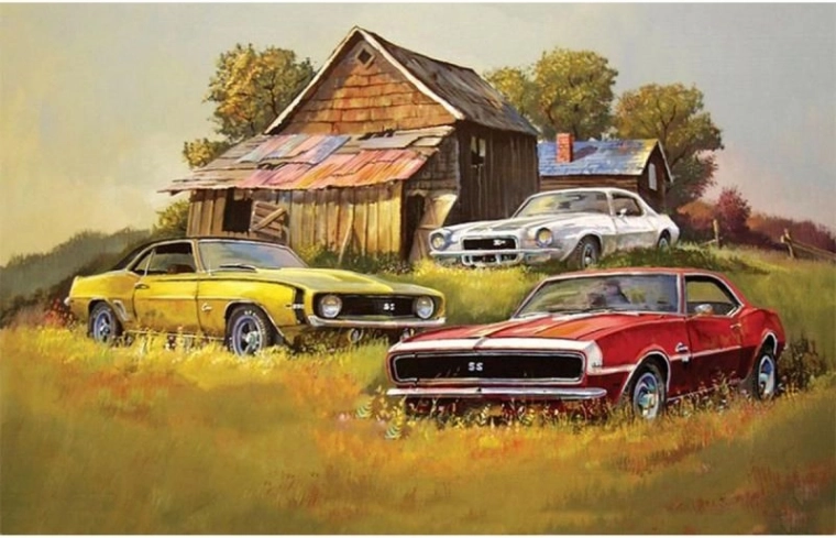 Diamantni mozaik Chevrolet Camaro SS – 3 klasike 40 × 30 cm - 1 kos