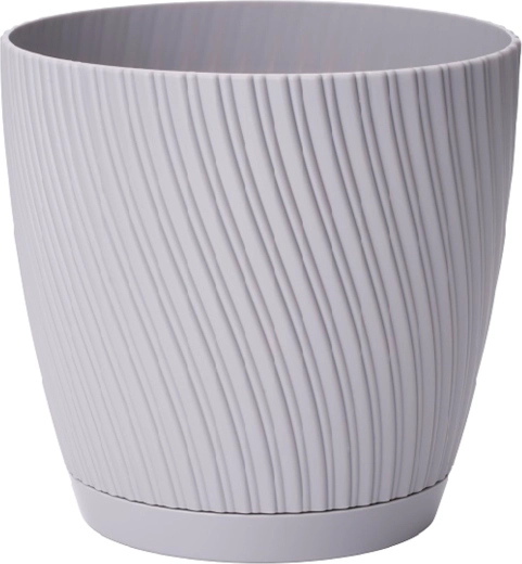 Cvetlični lonec Mika Eco Recycled s podstavkom, premer 19 cm, platina