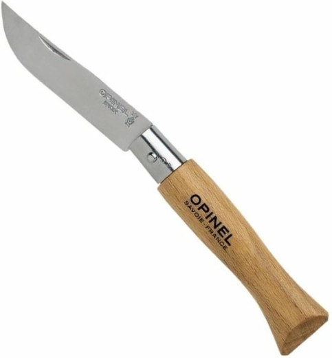 Opinel N°05 Inox žepni nož 6 cm iz bukovega lesa