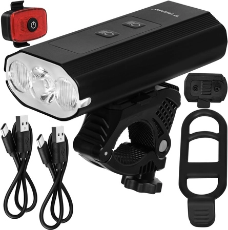 Komplet kolesarskih luči Trizand LED 1300 lm (sprednja + zadnja) z USB‑C in powerbankom