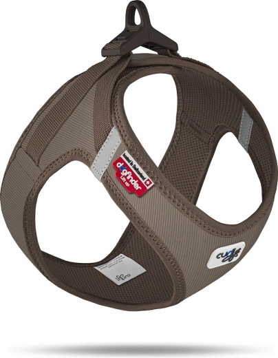 Curli žametni oprsnik za pse s sponko Brown 2XS (2–4 kg)