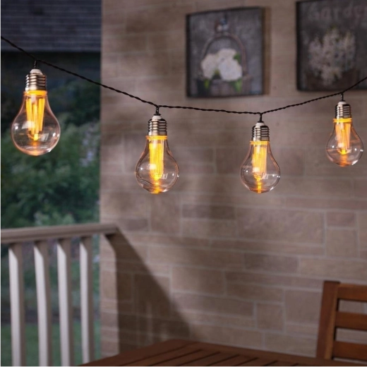 Solarna vrtna girlanda 3,8 m, 10 LED toplo bela, velike žarnice