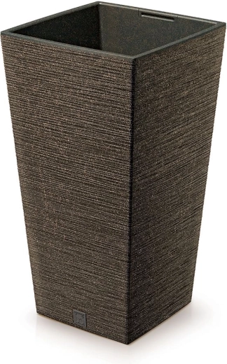 Cvetlični lonec Furu Square Eco Wood z vložkom 20 cm – kava