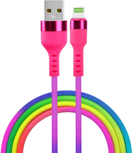 Setty USB–Lightning kabel 1,2 m 2,1 A mavrični