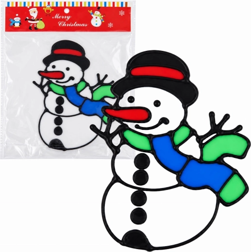 Christmas Gel Window Decoration Snowman 20 × 25 cm