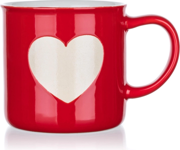 Keramična skodelica White heart 350 ml