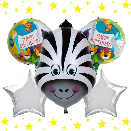 Komplet rojstnodnevnih balonov žirafa, živalske zabave, 5 kos