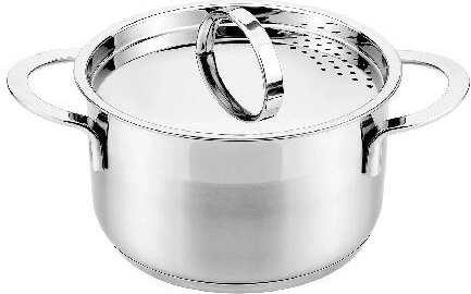 Nerjavno jeklen lonec s pokrovom 20 cm 3,6 l CASSIDA New Line za indukcijo