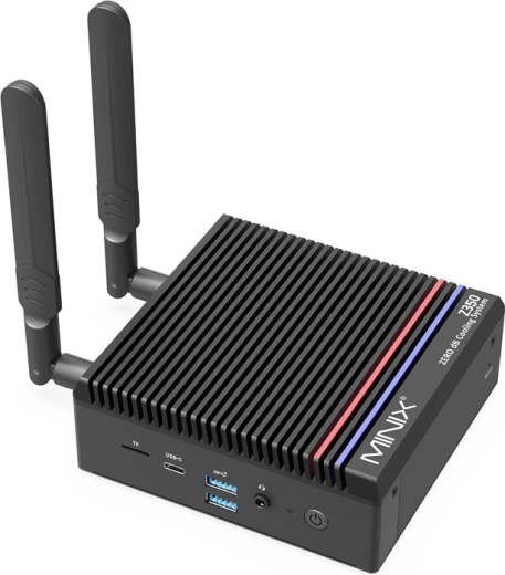 Mini PC MINIX Z350 brez ventilatorja, Intel Core i3‑N350, 16 GB RAM, 512GB NVMe SSD, 4K HDMI, Wi‑Fi 6