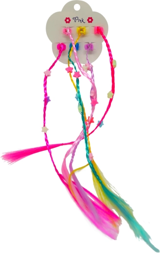 Barviti lasni sponki z mavričnim obeskom, komplet 6 kosov