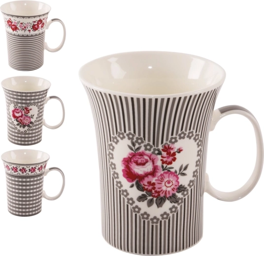 Porcelanasta skodelica Rose 0,36 l – mešano