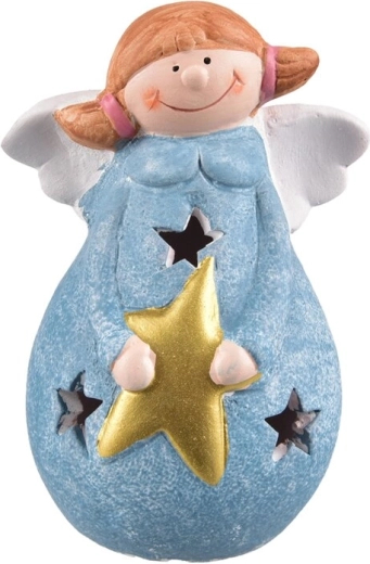 Keramični angel z modro LED zvezdo