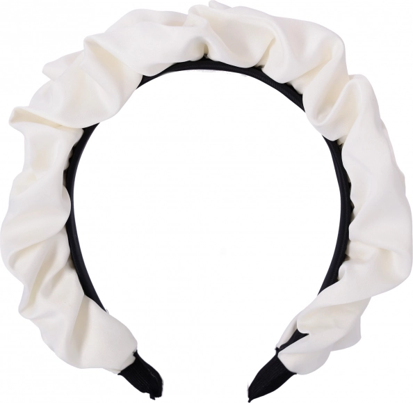 Satenast naglavni trak za lase - bel
