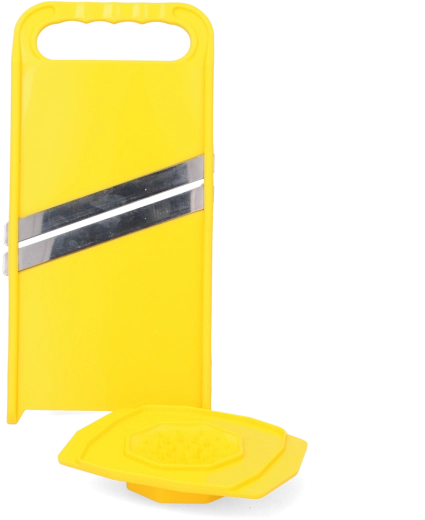 Plastičen lupilec za zelenjavo s pritisnim mehanizmom in nerjavnim rezilom