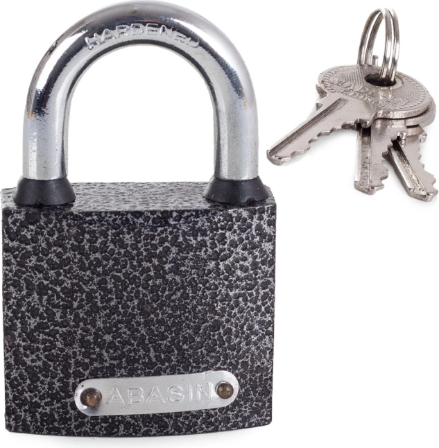 Viseča ključavnica 50 mm s kaljenim lokom in 3 ključi