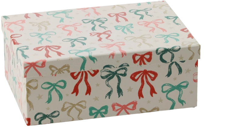 Božična darilna škatlica z mašno 25 × 18 × 9,5 cm - 1 kos