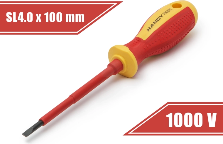 Izolirani ploščati izvijač 0,8 × 4 × 100 mm do 1000 V