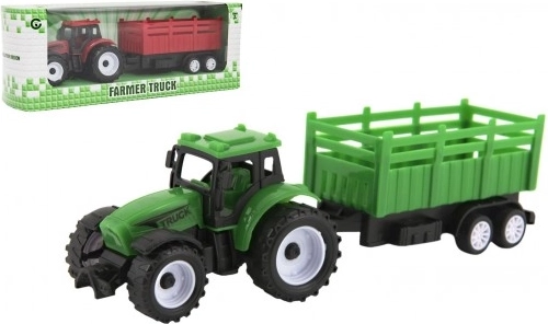 Plastični traktor s prikolico 21 cm na prosti tek, 2 barvi