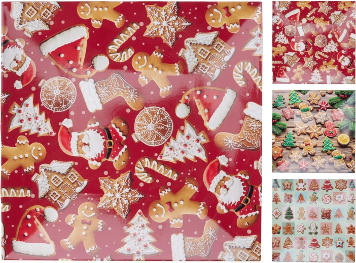 Božični kvadratni pladenj 30 × 30 cm iz plastike, mešanica dekorjev