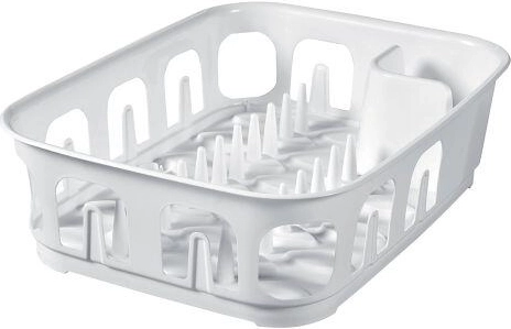 Pravokotni odcejalnik za posodo 39 × 29 × 10 cm, bel plast