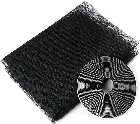 Mreža proti insektom 150 × 130 cm – črna, samolepilni ježek