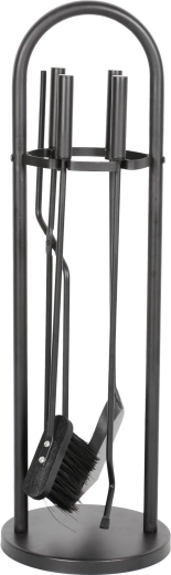 Set kaminskega orodja – metlica, lopatica, klešče in pogača