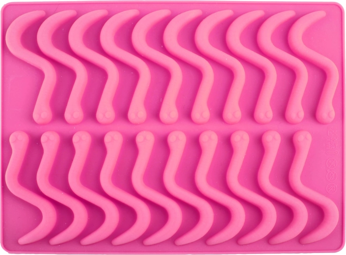 Silikonski model za črve s pipeto, rožnata (20 kosov)