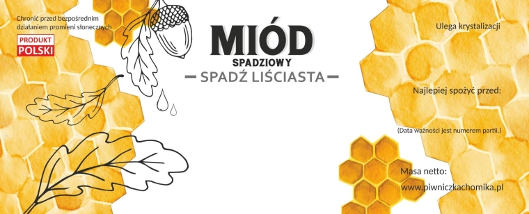 Komplet etiket za med – gozdni (listavci), 154 × 60 mm, 100 kos