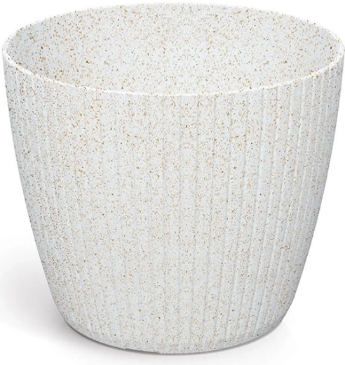 Lonec za rože Lamia Eco Wood 13,8 cm bel