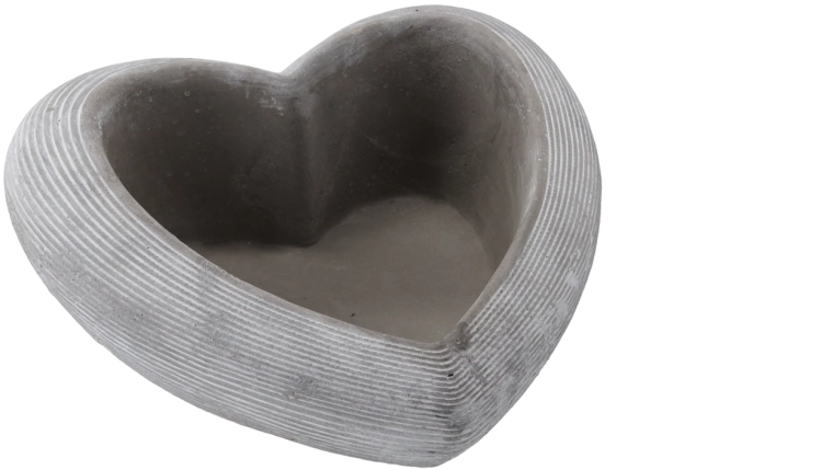 Cementni cvetlični lonec srce siv 22 × 22 × 9 cm