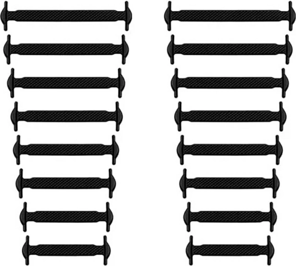 Silikonske vezalke brez zavezovanja črne