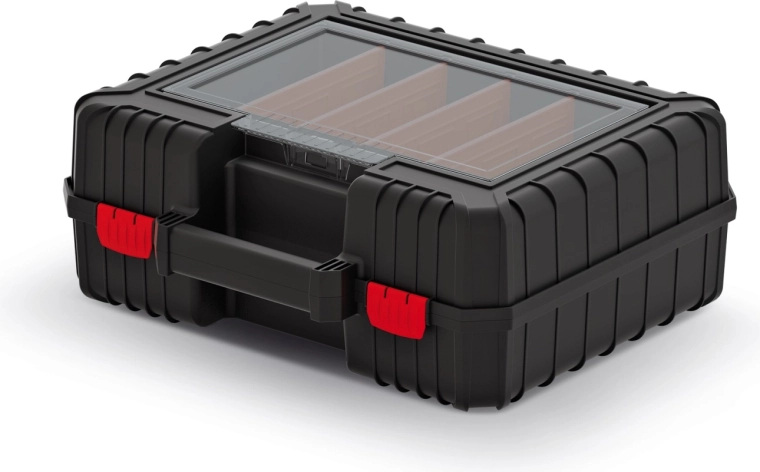 Vzdržljiv kovček za orodje s prozornim organizatorjem 15 l