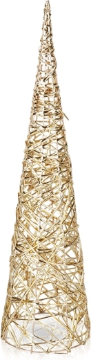 Golden Cone Christmas Tree with Lights 60 cm, 30 LEDs