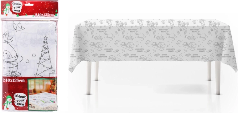 Božični prt za barvanje 240 × 135 cm, poliester
