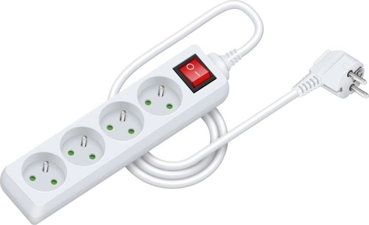 Retlux extension cord with 4 sockets and a switch