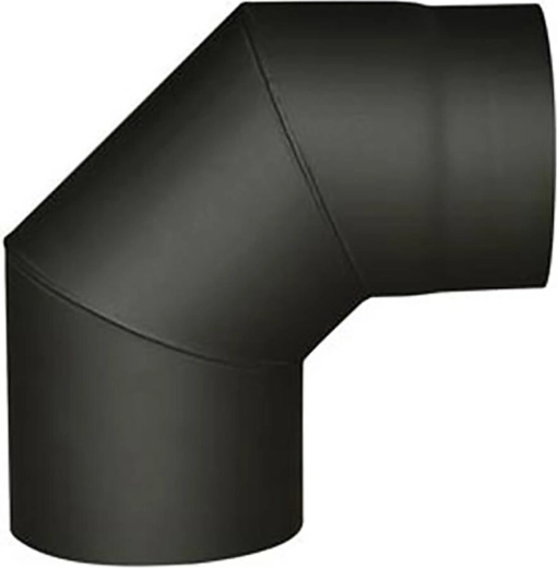 Dimniško koleno 130 mm, 90° – jeklo 1,5 mm, črno