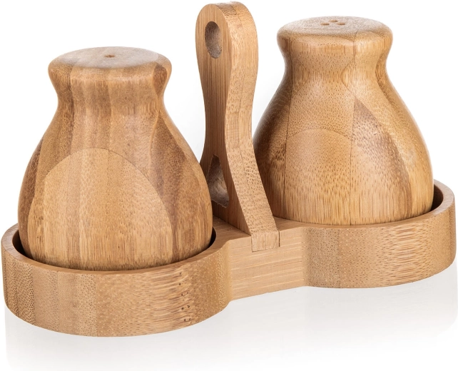 Bambusova solnica in popernica s stojalom BRILLANTE Bamboo