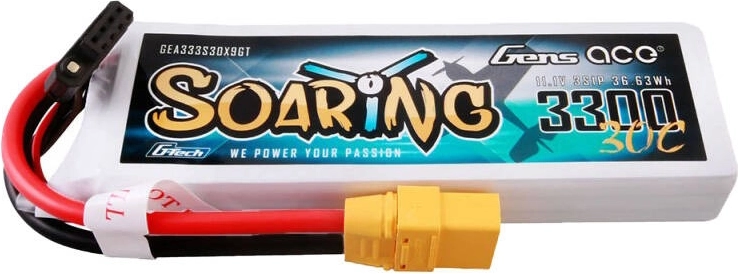 Gens ace G-Tech Soaring 3300mAh 11,1V 30C 3S1P LiPo baterijski paket z konektorjem XT90