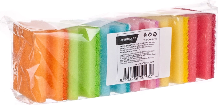 Oblikovane gobice za posodo 9,5 × 7 × 4,5 cm, mešanica barv (6 kosov) BRILANZ