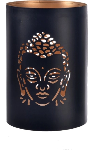 Kovinski svečnik Buddha črno-zlat