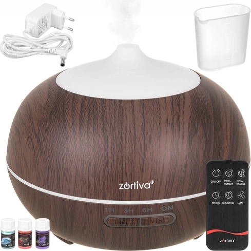 Zortiva ultrazvočni aroma difuzor in vlažilnik zraka 400 ml z daljinskim upravljanjem