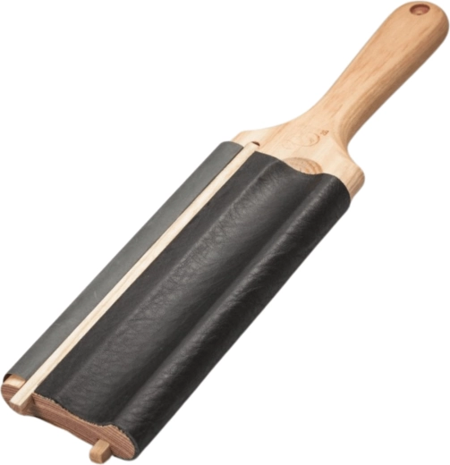 BeaverCraft dvostranski usnjeni paddle strop za žličarske nože z loščilno pasto P01