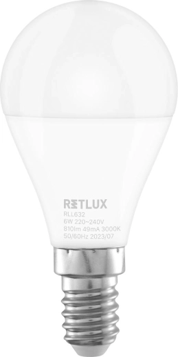 Retlux LED mini globe bulb E14 6 W warm white
