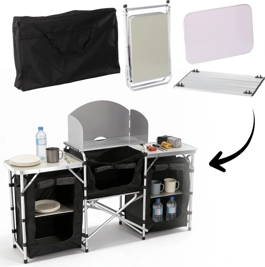Zložljiva kamp kuhinja 175 × 40 × 111 cm