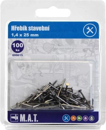 Gradbeni žeblji 25 × 1,4 mm, 100 kos
