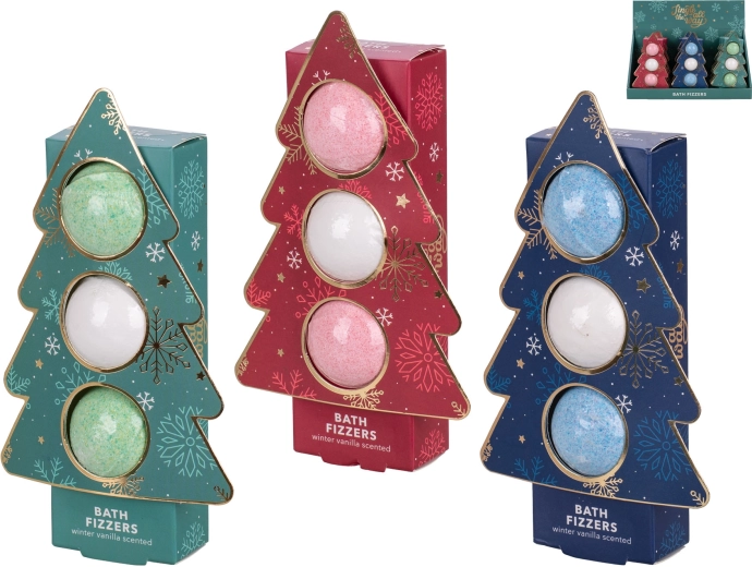 Božični darilni set šumečih kopalnih bomb