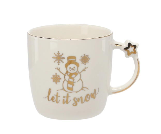 Porcelanasta božična skodelica 360 ml z motivi Let it Snow