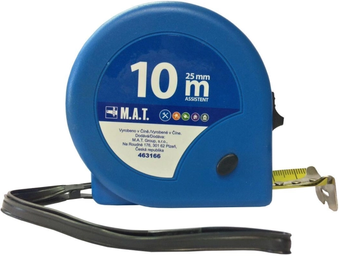 Svinčnikasti meter 10 m × 25 mm ASSISTENT