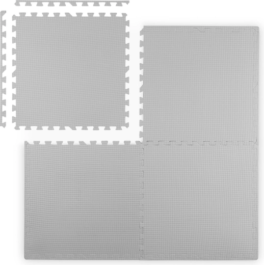 Velika penasta podloga puzzle RICOKIDS 60 × 60 cm, 4 kosi, siva