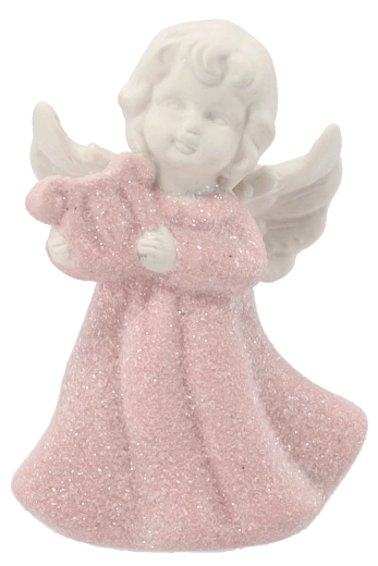 Decorative pink angel, 11 cm, assorted designs - 1 piece